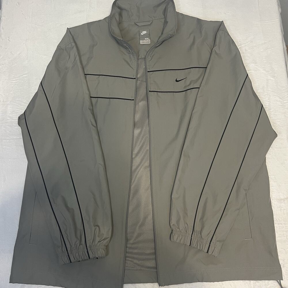 Nike Men’s XXL Gray Windbreaker Jacket 2007 116245-082 Mesh Lined Full Zip